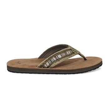 Sanuk Fraid So Eco Friendly Men's Flip Flops Brown | Canada 287SGL